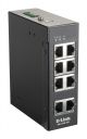 D-Link DIS-100E-8W Industrial Unmanaged Switch with 8 10/100Base-TX Ports Black - DIS-100E-8W