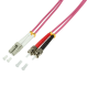 LogiLink FP4LT07 7.5m LC-ST Fibre Optic Cable OM4, Multi Mode Duplex, Pink