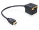 DeLock HDMI Plug to HDMI + DVI25 Adapter, Gold-Plated Connectors, 20cm Length - 65054
