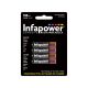Infapower Rechargeable Batteries, AAA, Ni-MH, 550mAh, No Memory Effect, 4 Pack - B009