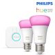Philips Hue 10 Watt E27 Twin Bulb 929001257307 with Mini Starter Kit - Wireless Lighting Set - 929001257307