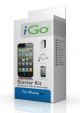 iGo Kit for Apple iPhone 4 / 3 USB Car Charger Sync Cable Screen Protector - IGO-AC05177-0002