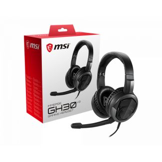 MSI IMMERSE GH30 V2 Gaming Headset Black with Iconic Dragon Logo, Wired Inline Audio with splitter accessory